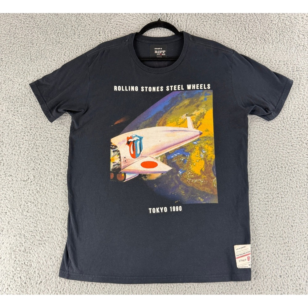 Rolling Stones Steel Wheels Tokyo 1990 Tour T-Shirt Unisex Medium‎ Black Vintage
